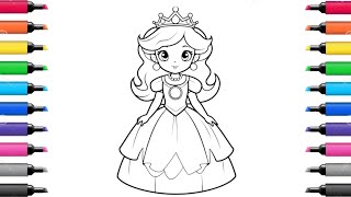 Princess Step By Step Drawing For Kids  How To Draw Princess Easy  Princess Drawing For Kids [upl. by Auod]