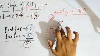 Shape  geometry of ClF3 molecule class 11 [upl. by Asillim]