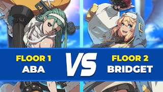 GGST Floor 1 ▶ Bridget vs ABA  Low Level Gameplay [upl. by Sakhuja]