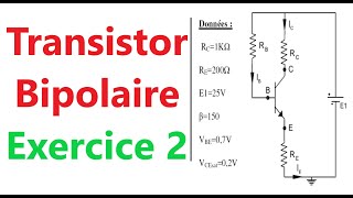 Électronique  Transistor bipolaire  Exercice 2 TransistorBipolaire [upl. by Halfon]