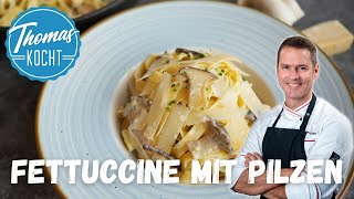 Fettuccine mit Pilzrahmsauce [upl. by Ainehta]