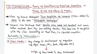 LAMARCKISM Theory of inheritance of acquired characters organic evolution [upl. by Lahcear]