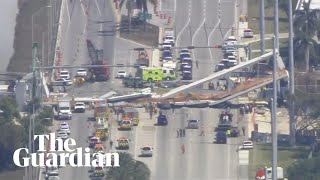 CCTV footage shows moment Florida bridge collapses [upl. by Townie123]