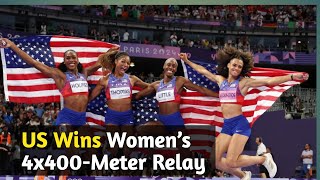 US Wins Women’s 4x400Meter Relay  Olympics 2024  Paris [upl. by Eirffej]