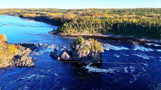 Nonosabasut rock island  Exploits River  Grand Falls Windsor Newfoundland and Labrador Canada [upl. by Haiacim]