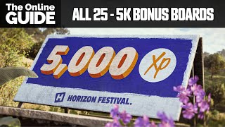 Forza Horizon 5 All 25 5000 Influence Bonus Board Locations [upl. by Phares431]