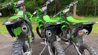 Kawasaki KX250 vs KX100 vs KX85 Size Comparison [upl. by Retep]