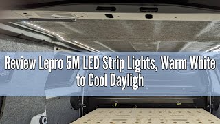 Review Lepro 5M LED Strip Lights Warm White to Cool Daylight Dimmable and Tunable with Remote Sti [upl. by Feld592]