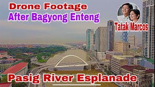 Latest Drone Footage Of Pasig River Esplanade After Bagyong Enteng Tatak Marcos  Sept 6 24 [upl. by Nedrob]