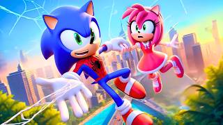 SONIC Turns Into SPIDERMAN amp Rescue AMY From Danger🕸️ Funny Story  Sonic The Hedgehog 3 Animation [upl. by Nosnhoj]