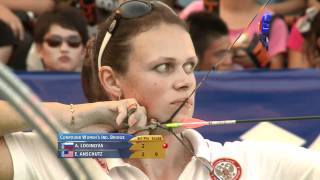 Albina Loginova v Erika Jones – compound women bronze  Shanghai 2010 Archery World Cup stage 4 [upl. by Ttenyl]