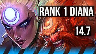 DIANA vs GRAGAS MID  Rank 1 Diana 1400 games Rank 9 7313  KR Challenger  147 [upl. by Philo993]