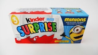 3 Minions Kinder Surprise Eggs unboxing Minions toys opening for toddlers SEampTU [upl. by Amirak]