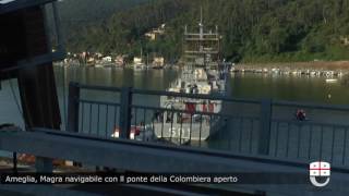 Ameglia il Magra navigabile con il ponte della Colombiera aperto [upl. by Halli502]