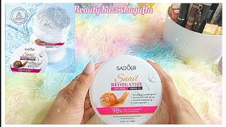 Sadoer Snail Reorganize Collagen Repair Gel  Moisturizer  Beautybuzzshagufta [upl. by Otrebor671]