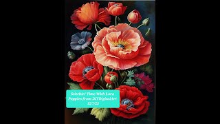 Stitchin Time With Lora The Poppies Stamped Cross Stitch from DIYDigitalArt 12723 [upl. by Caravette]