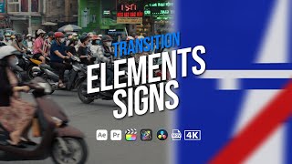 Transition Elements Signs After Effects Template  Premiere Pro MOGRTs  MOV [upl. by Nomead]