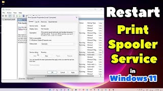 How to Restart Print Spooler in Windows 11 PC or Laptop  2024 [upl. by Adnohsar]