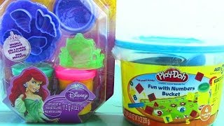 Playdoh Disney Princess and Playdoh Fun with Numbers Bucket Playsets [upl. by Eppes]