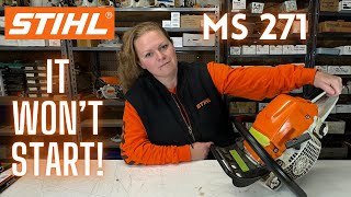 Stihl MS 271 Farm Boss Customer Says WHY Wont My Chainsaw START  Will It Run On Water [upl. by Amliw535]