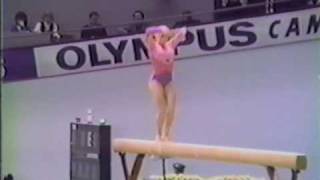 15th AA Lori Strong BB  1987 World Gymnastics Championships 9750 [upl. by Lasley469]