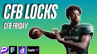 PRIZEPICKS  CFB FIRDAY LOCK OF THE WEEK  TOP PLAYER PROPRS 112224 [upl. by Atinuaj]