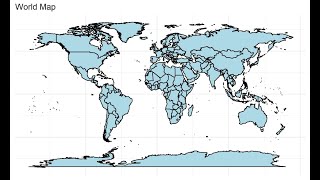 Batch 57 Create world map in R by using ggplot and map package [upl. by Lawan973]