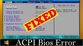 FIXED Error ACPI BIOS Error Problem Issue 100 Working [upl. by Gibun]