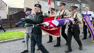 Greengairs Thistle flute band through in shotts 5102024 [upl. by Assylem]