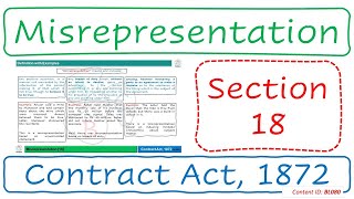 Section 18 Misrepresentation  Contract Act 1872 BL080 [upl. by Limemann]