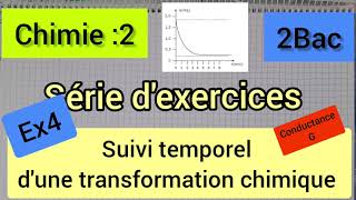 suivi temporel dune transformation chimique par mesure de conductance  2Bacex4 الثانية بكالوريا [upl. by Mendoza]