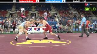 Junior 182  Jackson Graham Minnesota vs Preston Lehmann North Dakota [upl. by Lesley]