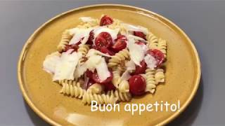 Pasta pomodorini e pancetta croccante ricetta per lestate Facile e buonissima [upl. by Zinn]