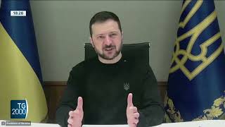 Ucraina mille giorni di guerra Zelensky all’Europarlamento [upl. by Ssidnak578]