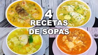 4 SOPAS DELICIOSAS Y FÁCILES DE PREPARAR  Cocina Peruana  Sabroso [upl. by Curkell]