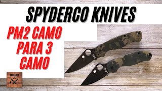 Spyderco PM2 PM3 Digital Camouflage DLC coated S30V Camo Fablades Quick Overview [upl. by Rahm]