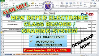 NEW DepEd ELECTRONIC CLASS RECORD SY 20202021 W AUTOMATIC TRANSMUTATION  Grade 112 COMPLETE SET [upl. by Trini]