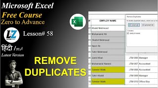 58 How to Remove Duplicates from Column in Microsoft Excel  MS Excel Free Course Series excel [upl. by Nuahsel243]