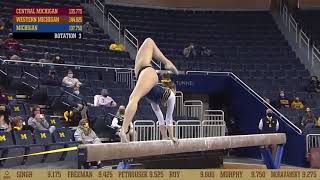 Natalie Wojcik Near Perfect Beam Routine Michigan Exhibition Meet 2021 9975 [upl. by Eckmann]