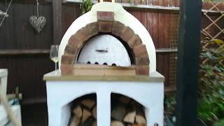 DIY Vermiculite gym ball pizza oven alight 355ºC [upl. by Paradies]