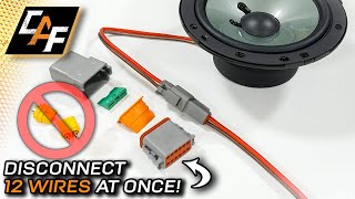 Quick disconnect FULL Car Audio System  Deutsch style connectors [upl. by Ahsircal]