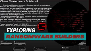 Exploring Ransomware Builders [upl. by Thedrick]