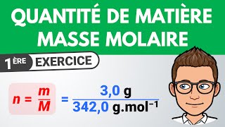 Quantité de matière et masse molaire  Exercice  1ère spé  Chimie [upl. by Kayley]