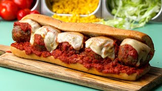 Giant Meatball Marinara Sub Recipe [upl. by Iphigeniah108]