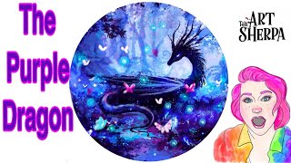 How to paint a Magical Fantasy Dragon Live Streaming tutorial  TheArtSherpa [upl. by Eilyk]