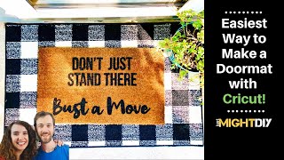 Easiest Way to Make a Doormat with Cricut  Stencil  Flex Seal Method [upl. by Atilrac]