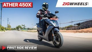 Ather 450X First Ride Review  Acceleration Range Top Speed amp Price  ZigWheels [upl. by Fugere]