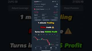 1 Minute Trading RISKY Trade⚠️ Turns into 9000 Profit [upl. by Oates]