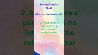 52 Interpleader Suit  AIBE MCQs on Interpleader Suit  CPC  Section 88  Order XXXV of CPC 1908 [upl. by Nafri]