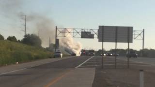 Car Fire on I35 Lenexa Kansas Fire Department Responds to Car Fire [upl. by Emmett690]